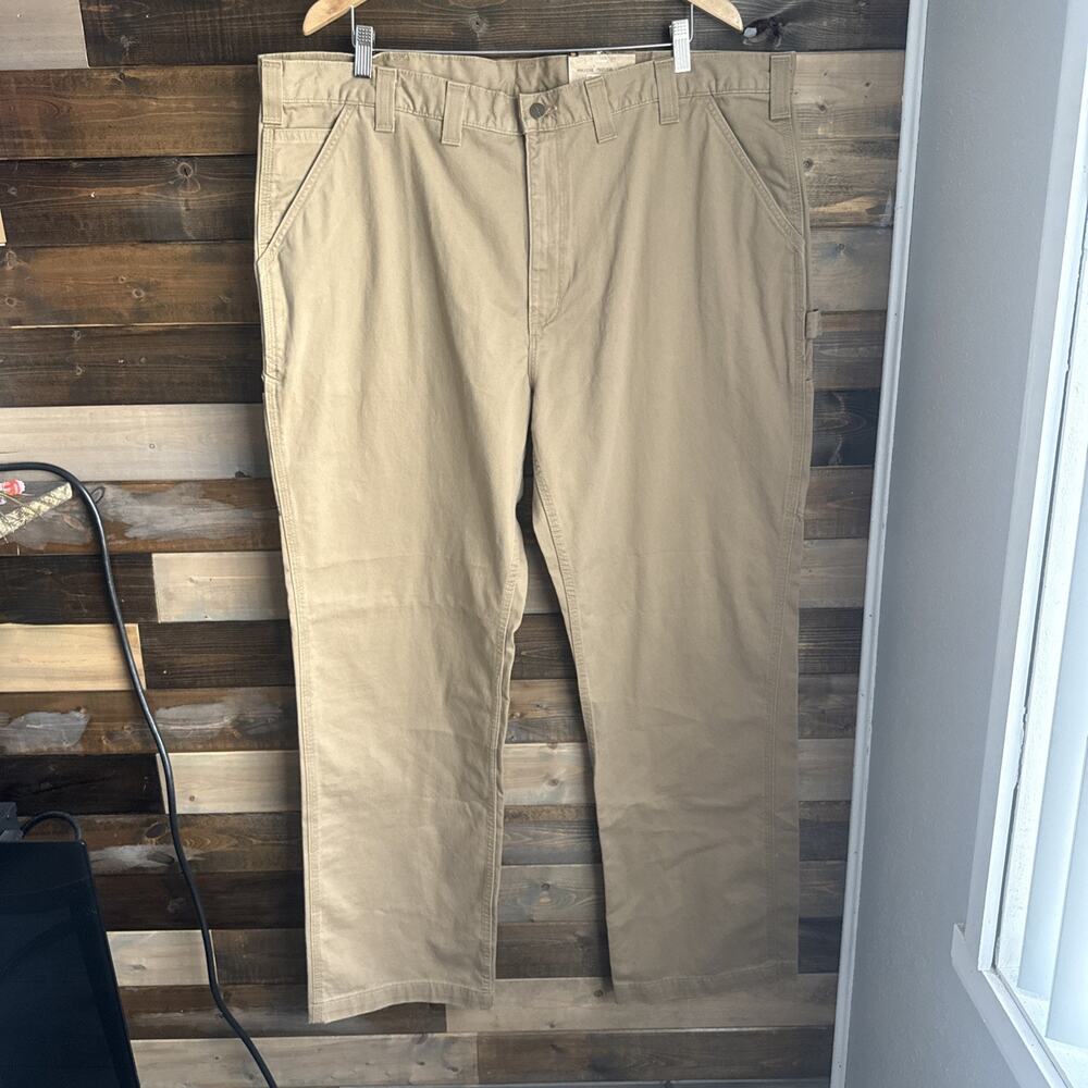 Carhartt B324 Washed Twill Dungaree Pants 44x32 Dark Khaki DKH Relaxed Fit NWT
